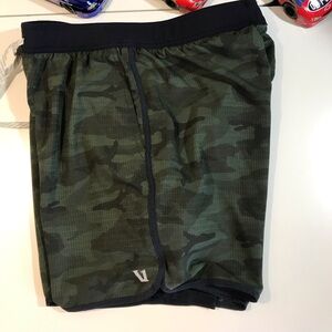 Vuori Green Camo Athletic Shorts